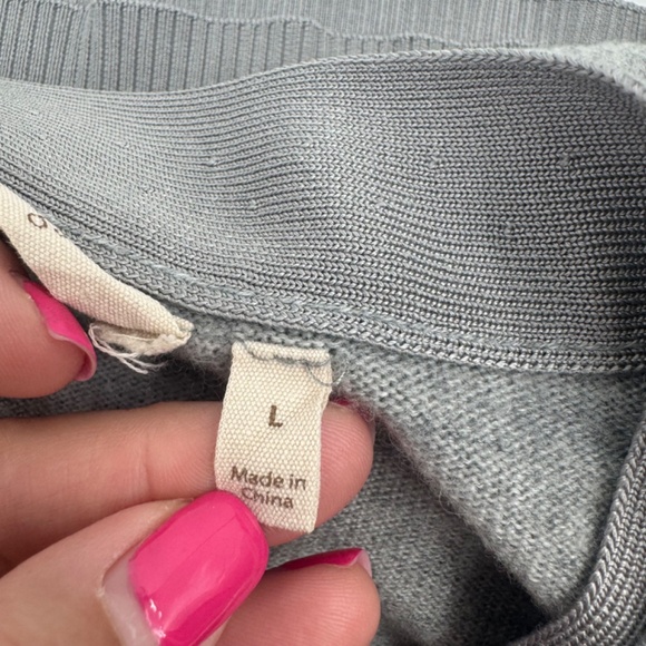 Soft Surroundings Sweater Women Large Gray Wool Alpaca Blend V-Neck Long Sleeves - Picture 8 of 11